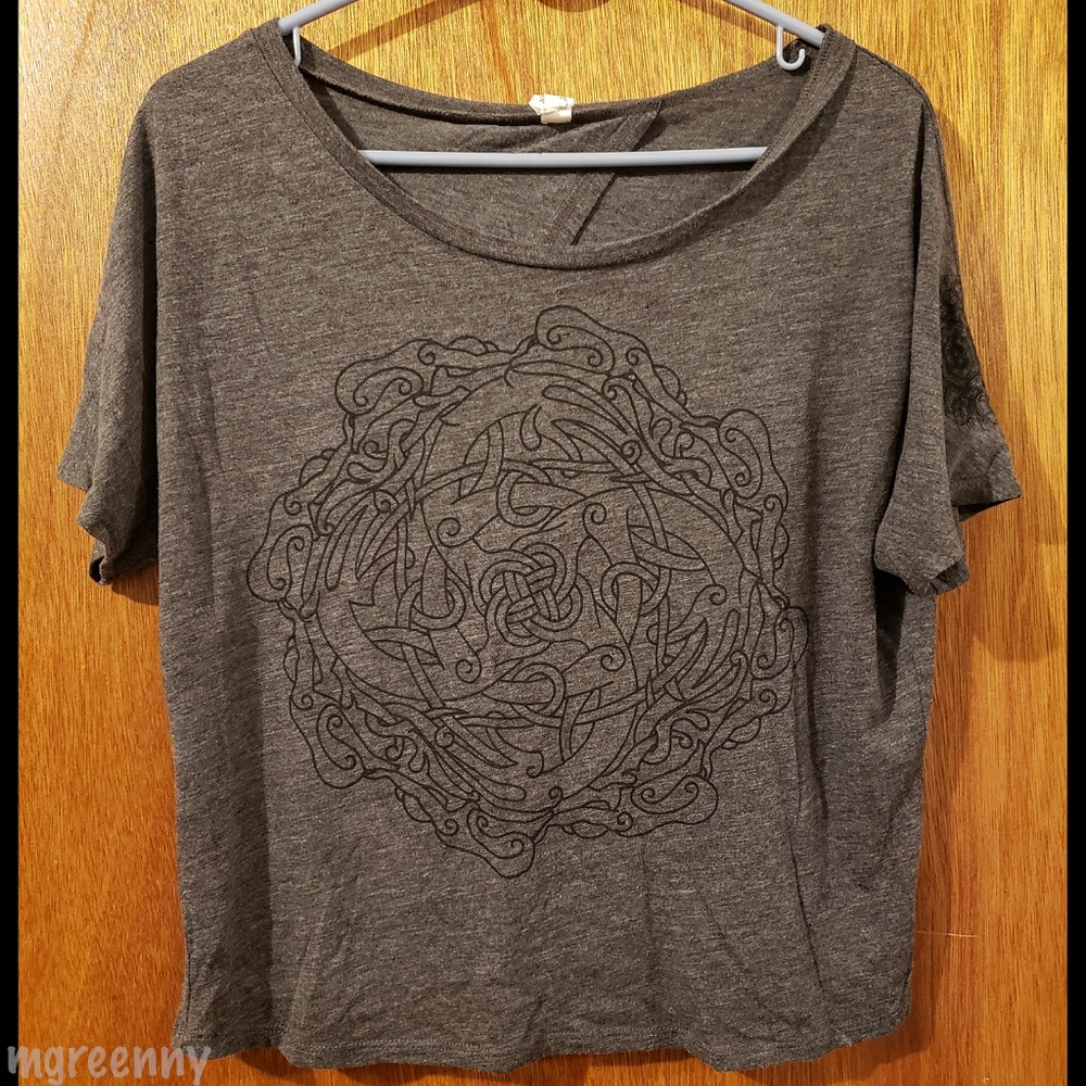 Heilung Sol Graphic Gray Top, Women's, Large